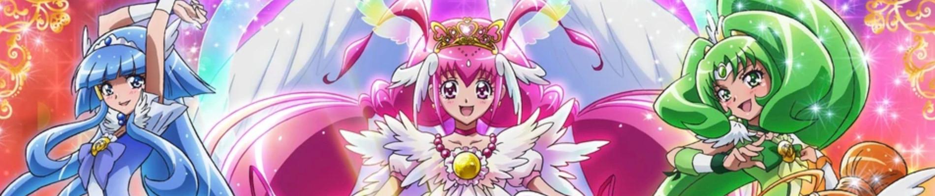 Key art for Smile Precure! Ehon no Naka wa Minna Chiguhagu!
